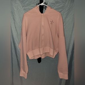 Women's Dallas Cowboys Pink Reign Cropped Full-Zip Hoodie